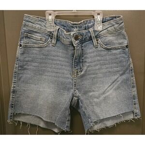 NY&C Mid-Rise Denim Shorts Raw Hem‎ Casual Blue Jean Shorts Size 2